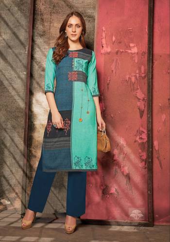 For Your Casual Or Semi-Casual Wear This Summer, Grab This Readymade Kurti With Pants. This Kurti Is Fabricated On Rayon Beautified With Digital Prints Paired With Cotton Fabricated Bottom. Buy Now. 