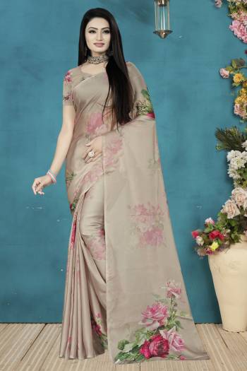 Celebrate This Festive Season With Beauty And Comfort Wearing This Lovely Digital Printed Saree. This Saree And Blouse Are Fabricated On Satin Silk Which Is Light Weight, Durable And Easy To Care For.