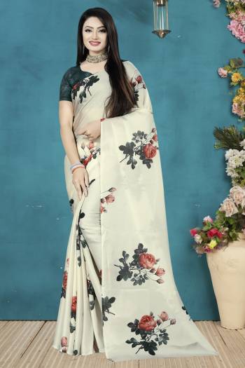 Celebrate This Festive Season With Beauty And Comfort Wearing This Lovely Digital Printed Saree. This Saree And Blouse Are Fabricated On Satin Silk Which Is Light Weight, Durable And Easy To Care For.