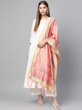 Grab This Classy Tassel Dupatta made from Jacquard Silk has decorative work like Digital Printed ,which makes it a smart pick for all occasions. You can wear this Dupatta in different styles Pairing Up With Different Kind Of Attires