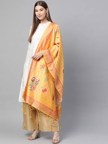 Grab This Classy Tassel Dupatta made from Jacquard Silk has decorative work like Digital Printed ,which makes it a smart pick for all occasions. You can wear this Dupatta in different styles Pairing Up With Different Kind Of Attires