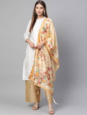 Grab This Classy Tassel Dupatta made from Jacquard Silk has decorative work like Digital Printed ,which makes it a smart pick for all occasions. You can wear this Dupatta in different styles Pairing Up With Different Kind Of Attires