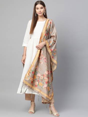 Grab This Classy Tassel Dupatta made from Jacquard Silk has decorative work like Digital Printed ,which makes it a smart pick for all occasions. You can wear this Dupatta in different styles Pairing Up With Different Kind Of Attires