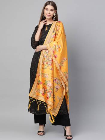 Grab This Classy Tassel Dupatta made from Jacquard Silk has decorative work like Digital Printed ,which makes it a smart pick for all occasions. You can wear this Dupatta in different styles Pairing Up With Different Kind Of Attires