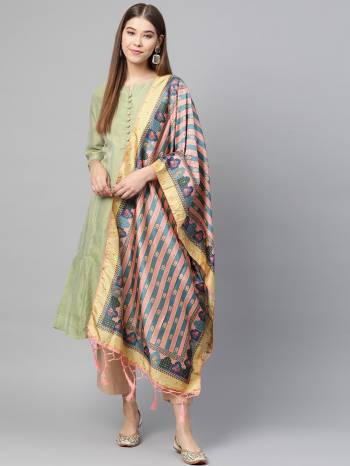 Grab This Classy Tassel Dupatta made from Jacquard Silk has decorative work like Digital Printed ,which makes it a smart pick for all occasions. You can wear this Dupatta in different styles Pairing Up With Different Kind Of Attires