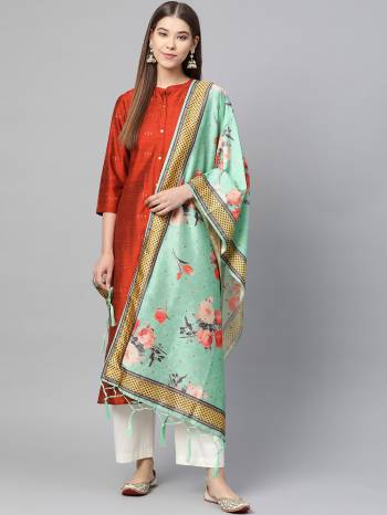 Grab This Classy Tassel Dupatta made from Jacquard Silk has decorative work like Digital Printed ,which makes it a smart pick for all occasions. You can wear this Dupatta in different styles Pairing Up With Different Kind Of Attires