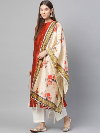 Grab This Classy Tassel Dupatta made from Jacquard Silk has decorative work like Digital Printed ,which makes it a smart pick for all occasions. You can wear this Dupatta in different styles Pairing Up With Different Kind Of Attires