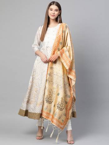 Grab This Classy Tassel Dupatta made from Jacquard Silk has decorative work like Digital Printed ,which makes it a smart pick for all occasions. You can wear this Dupatta in different styles Pairing Up With Different Kind Of Attires