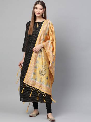 Grab This Classy Tassel Dupatta made from Jacquard Silk has decorative work like Digital Printed ,which makes it a smart pick for all occasions. You can wear this Dupatta in different styles Pairing Up With Different Kind Of Attires