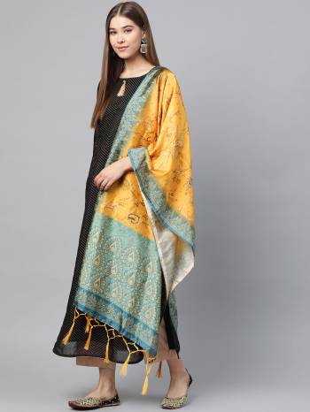 Grab This Classy Tassel Dupatta made from Jacquard Silk has decorative work like Digital Printed ,which makes it a smart pick for all occasions. You can wear this Dupatta in different styles Pairing Up With Different Kind Of Attires