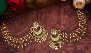 Grab This Heavy Designer Earrings For The Upcoming Wedding Season. The New Trendy And Designer Earrings Can Be Paired With Any Kind Of Ethnic Attire. Also It Will Earn You Lots Of Compliments From Onlookers. 