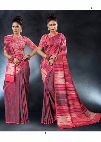 For Your Semi-Casual Wear, Grab This Designer Saree Fabricated On Tussar Silk Slub. This Pretty Saree Is Beautified With Prints Which Is Light Weight And Easy To Carry All Day Long. 