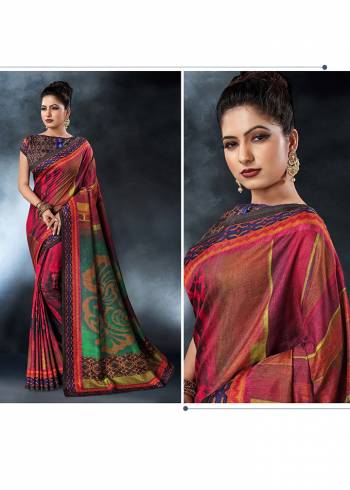 Add This Pretty Saree To Your Wardrobe For Festive Or Semi-Casual Wear. This Saree And Blouse Are Fabricated on Tussar Silk Slub Beautified With Prints. Buy This Saree Now.