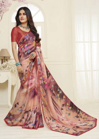 Add This Lovely Multi Colored Saree To Wardobe. This Beautiful And Attractive Looking Saree IS Beautified With Prints Which Is Suitable For Casual Or Semi-Casuals. 