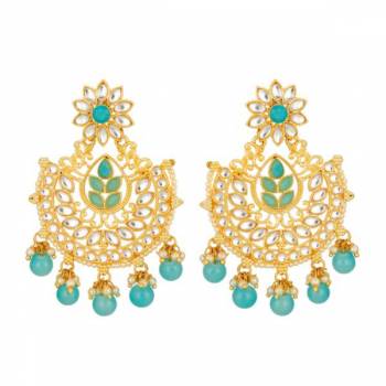 Grab This Lovely Pair Of Earrings Beautified With Stone And Pearl Work, To Pair With Your Traditional Wear And Mainly Lehenga. This Pretty Pair Can Be Paired With Same Or Contrasting Colored Ethnic Attire. Buy Now