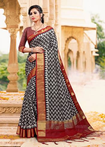Here Is Pretty Silk Based Saree For Your Casual Or Semi-Casual Wear. This Saree And Blouse Are Fabricated On Art Silk Beautified With Prints And Broad Lace Border. 