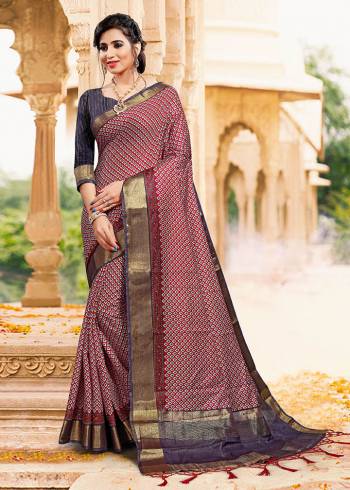Grab This Lovely Printed Saree Which Is Suitable For Your Semi-Casuals And Festive Wear, This Saree And Blouse Are Fabricated On Art Silk Which Is Durable And Easy To Care For. 