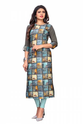 Here Is Simple Printed Kurti For Your Casual Wear. This Pretty Kurti Is Fabricated On Crepe Beautified With Prints. It IS Light In Weight And Easy To Carry All Day Long. 