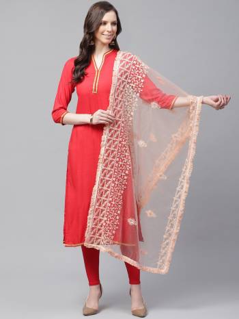 Enhance The Look Of Your Gown, Lehenga Or Even Kurti With This Pretty Lakhnavi Embroidered Net Fabricated Dupatta. You Can Pair This Up Same Or Contrasting Colored Attire. Buy Now.