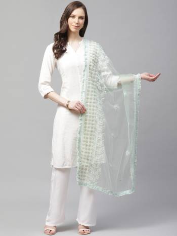 Enhance The Look Of Your Gown, Lehenga Or Even Kurti With This Pretty Lakhnavi Embroidered Net Fabricated Dupatta. You Can Pair This Up Same Or Contrasting Colored Attire. Buy Now.