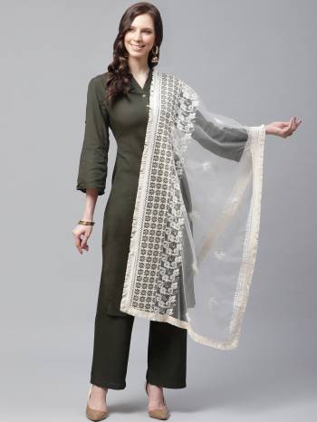 Enhance The Look Of Your Gown, Lehenga Or Even Kurti With This Pretty Lakhnavi Embroidered Net Fabricated Dupatta. You Can Pair This Up Same Or Contrasting Colored Attire. Buy Now.