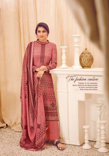 Look Pretty Wearing This Lovely Suit For The Upcoming Winters In Pink Color. Its Top, Bottom And Dupatta Are Fabricated On Wool Pashmina Beautified With Prints And Stone Work. Buy This Suit Now.