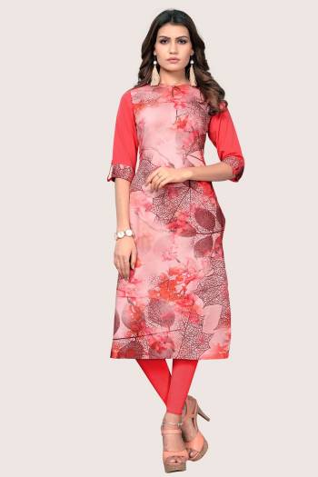 Here Is Simple Printed Kurti For Your Casual Wear. This Pretty Kurti Is Fabricated On Crepe Beautified With Prints. It IS Light In Weight And Easy To Carry All Day Long. 