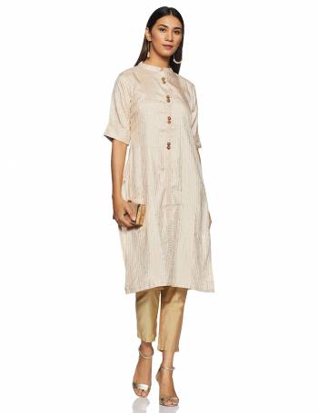 Simple And Elegant Looking Regular Wear Readymade Kurti Is Here In Cream Color. This Kurti Is Light In Weight And Its Fabric Is Durable And Easy To Care For. 