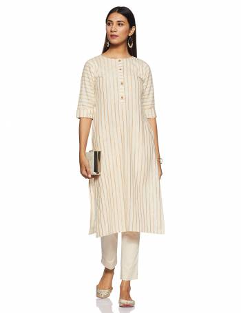 Be It Your College, Home Or Work Place, This Pretty Readymade Kurti Is Suitable For All. Its Elegant Cream Color And Light Weight Fabric Gives Rich Look To Your Personality. Buy Now.