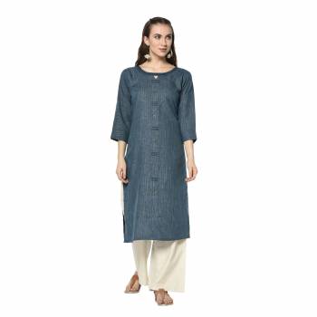 Add This Pretty Kurti To Your Wardrobe In Navy Blue Color. This Readymade Kurti Is Fabricated On Rayon With Prints. It Is Light In Weight And Easy To Carry All Day Long .