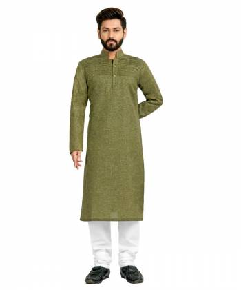 Take your ethnic style quotient to the next level by wearing this?fashionable kurta set. which has been designed keeping the latest trends in mind. This set is a must have in a men's ethnic wardrobe. Tailored from finest fabric and fashioned with a banded collar for a dash of style. It will augment your look and make you the centre of attraction at any occasion.