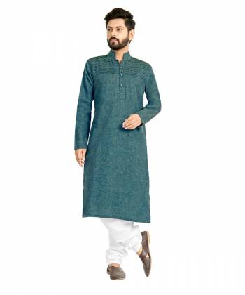 Take your ethnic style quotient to the next level by wearing this?fashionable kurta set. which has been designed keeping the latest trends in mind. This set is a must have in a men's ethnic wardrobe. Tailored from finest fabric and fashioned with a banded collar for a dash of style. It will augment your look and make you the centre of attraction at any occasion.