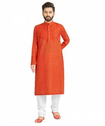 Take your ethnic style quotient to the next level by wearing this?fashionable kurta set. which has been designed keeping the latest trends in mind. This set is a must have in a men's ethnic wardrobe. Tailored from finest fabric and fashioned with a banded collar for a dash of style. It will augment your look and make you the centre of attraction at any occasion.