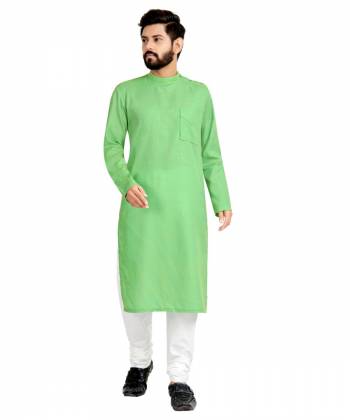 Take your ethnic style quotient to the next level by wearing this?fashionable kurta set. which has been designed keeping the latest trends in mind. This set is a must have in a men's ethnic wardrobe. Tailored from finest fabric and fashioned with a banded collar for a dash of style. It will augment your look and make you the centre of attraction at any occasion.