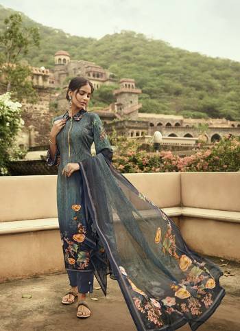 Beat The Heat This Summer Wearing This Simple and Elegant looking Printed Straight Suit In Teal Blue Color. This Dress Material Is Fabricated On Crepe Paired With Georgette Fabricated Dupatta. Buy This Pretty Digital Printed Suit Now.