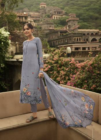 Beat The Heat This Summer Wearing This Simple and Elegant looking Printed Straight Suit In Light Grey Color. This Dress Material Is Fabricated On Crepe Paired With Georgette Fabricated Dupatta. Buy This Pretty Digital Printed Suit Now.