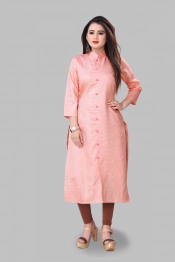 Look Pretty Wearing This Elegant Looking Readymade Kurti In Light Pink Color Fabricated On Cotton Silk. Buy This Pretty Kurti Now. 