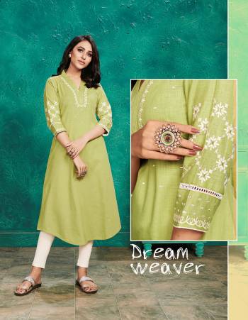 Grab This Pretty Readymade Kurti For Your Casual Or Semi-Casual Wear In Light Green Color Fabricated On Cotton Slub. This Pretty Kurti Is Light Weight, Durable And Easy To Carry All Day Long. 