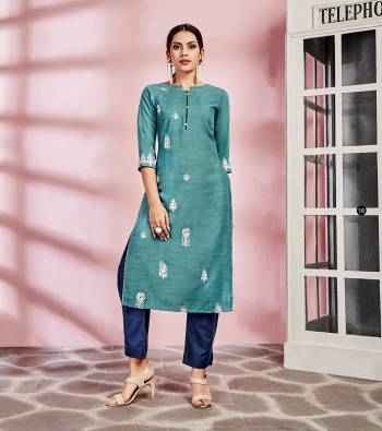 Look Pretty In This Pretty Readymade Kurti In Blue Color Fabricated On Rayon. This Kurti Is Suitable For Semi-Casual Wear And Available In All Regular Sizes. 