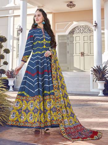 Grab This Very Beautiful Designer Readymade Suit In Blue And Multi Color. Its Lovely Printed Top Is Soft Silk Based Paired With Cotton Leggings And Soft Muslin Fabricated Dupatta. This Readymade Suit Is Beautified With Prints All Over. Also It Is Available In All Regular Sizes. Buy Now.