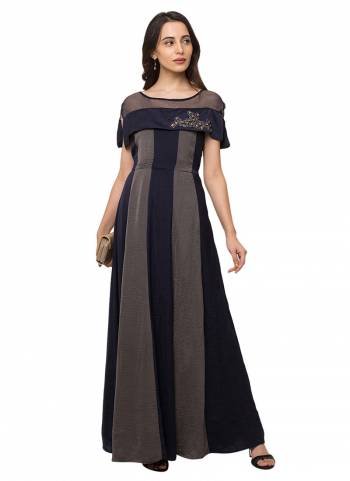 Add This Very Pretty Designer Readymade Floor Length Gown In Pink And Grey Color. This Lovely Patterned Readymade Gown Is Light Weight and Easy To Carry Throughout The Gala. 